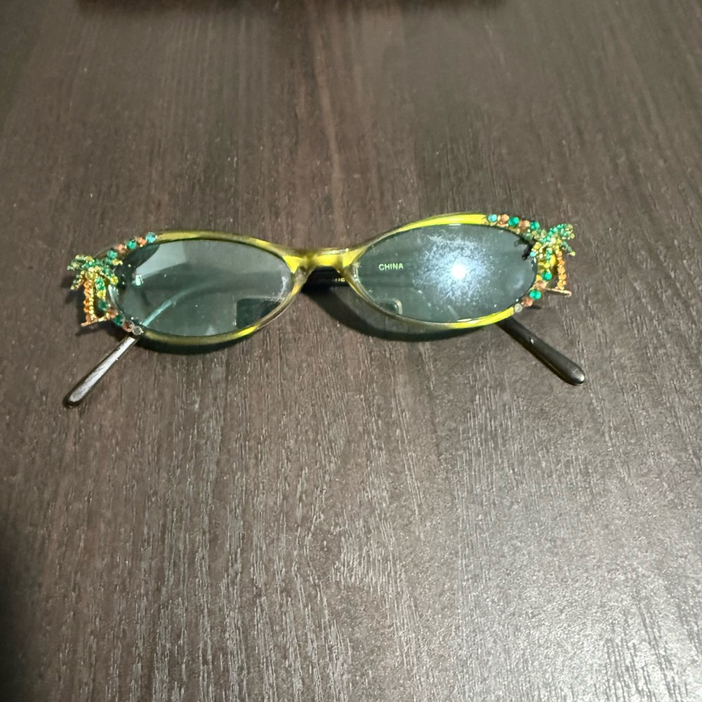 Yellow Beaded Sunglasses